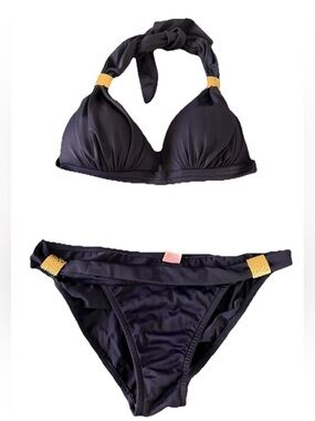 VENUS Goddess Navy Halter Bikini Set